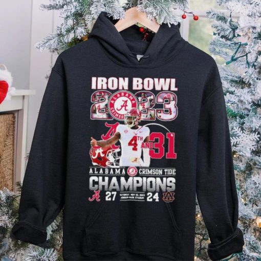 Official Jalen Milroe Iron Bowl 2023 4th And 31 Alabama Crimson Tide Champions Shirt