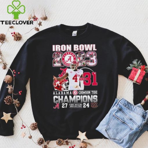 Official Jalen Milroe Iron Bowl 2023 4th And 31 Alabama Crimson Tide Champions Shirt