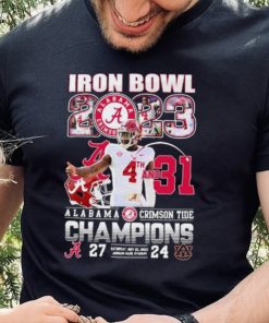 Official Jalen Milroe Iron Bowl 2023 4th And 31 Alabama Crimson Tide Champions Shirt