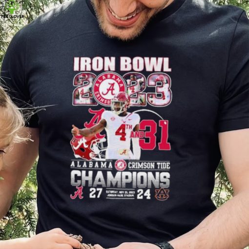 Official Jalen Milroe Iron Bowl 2023 4th And 31 Alabama Crimson Tide Champions Shirt