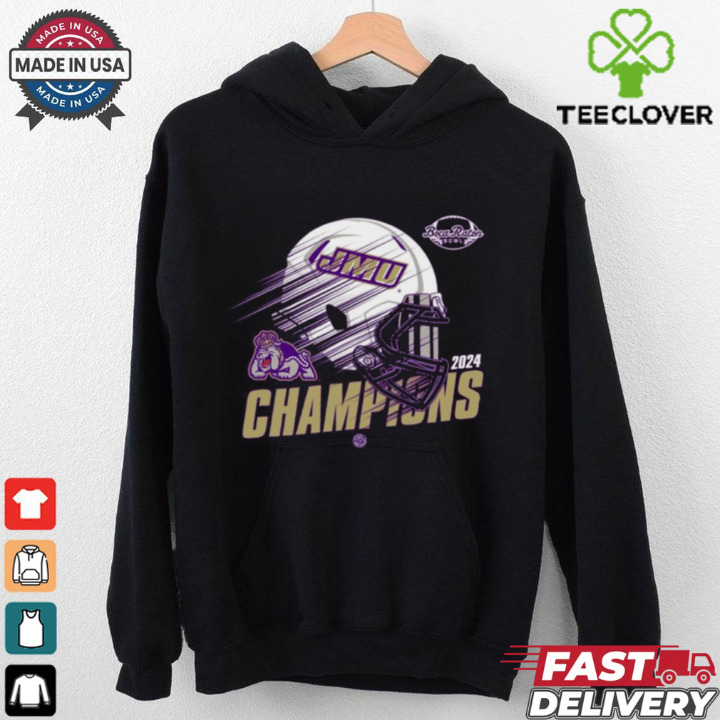 Official James Madison Dukes 2024 Boca Bowl Champions Helmet t shirt Official James Madison Dukes 2024 Boca Bowl Champions Helmet t shirt