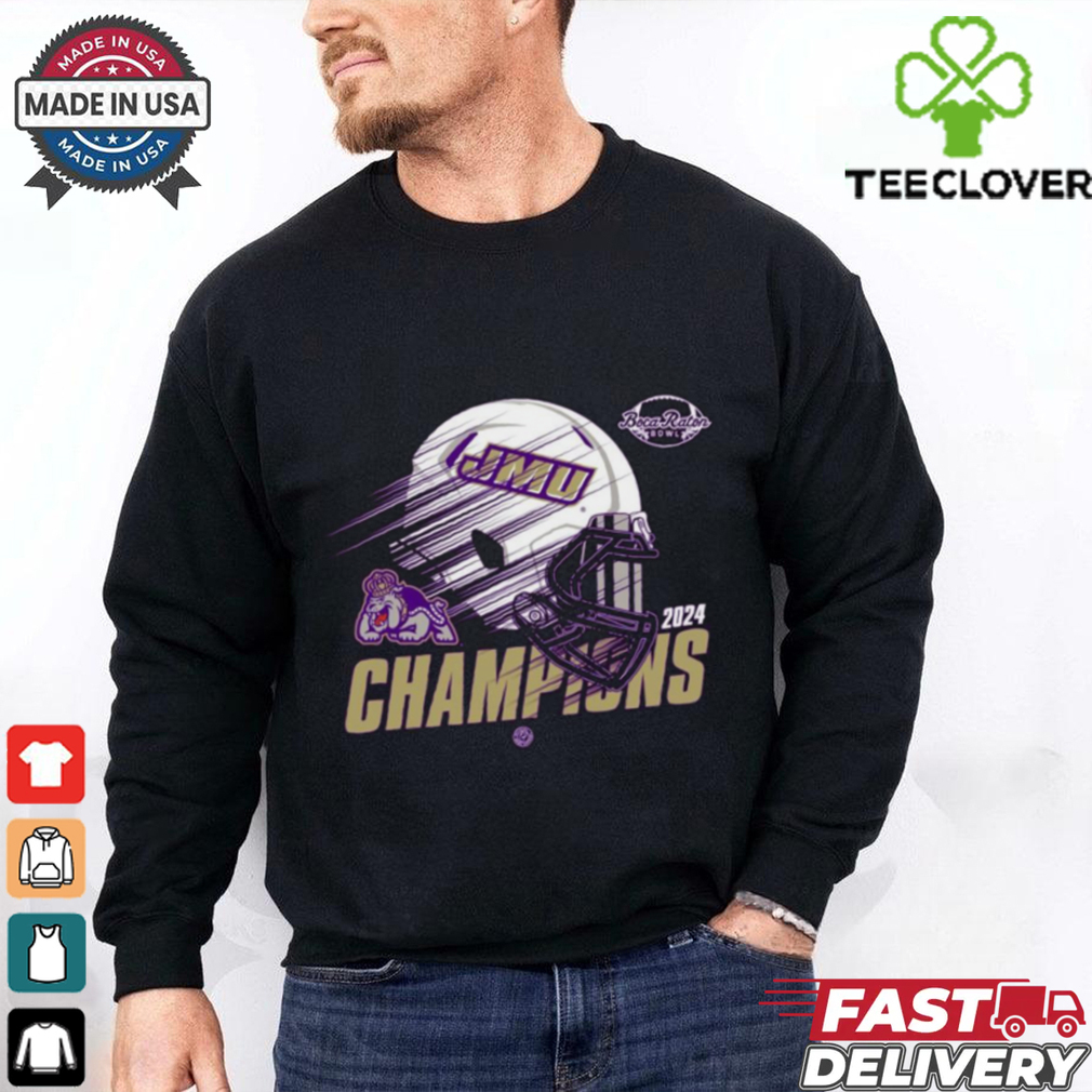 Official James Madison Dukes 2024 Boca Bowl Champions Helmet t shirt Official James Madison Dukes 2024 Boca Bowl Champions Helmet t shirt