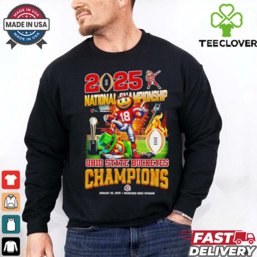 Official Jan 20 2025 National Championship Ohio State Buckeyes vs Notre Dame Fighting Irish Mercedes Benz Stadium shirt