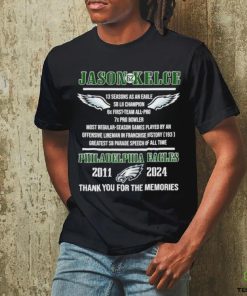 Official Jason kelce philadelphia eagles 2024 thanks you for the memories hoodie, sweater, longsleeve, shirt v-neck, t-shirt