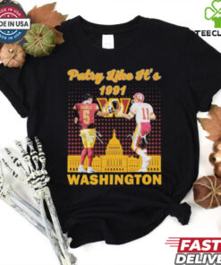 Official Jayden Daniels And Mark Rypien Washington Commanders Redskins Party Like It’s Signatures T shirts