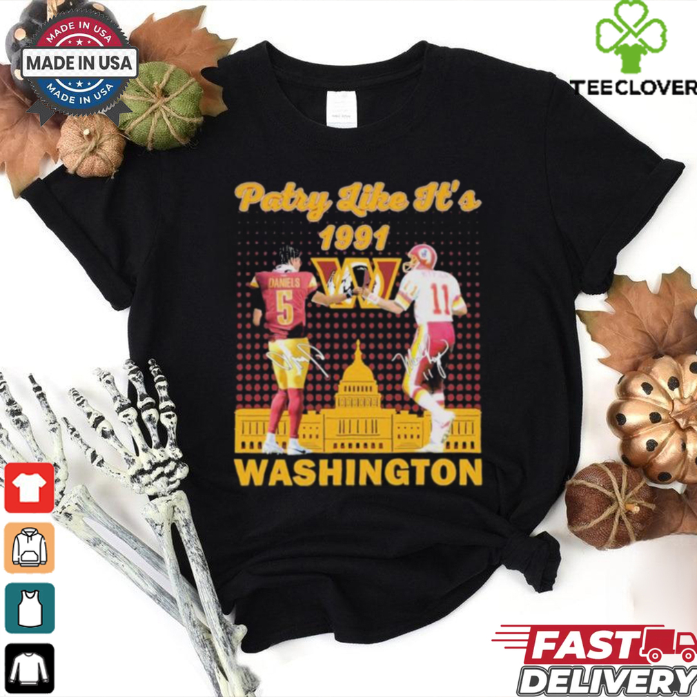 Official Jayden Daniels And Mark Rypien Washington Commanders Redskins Party Like It’s Signatures T shirts Official Jayden Daniels And Mark Rypien Washington Commanders Redskins Party Like It’s Signatures T shirts