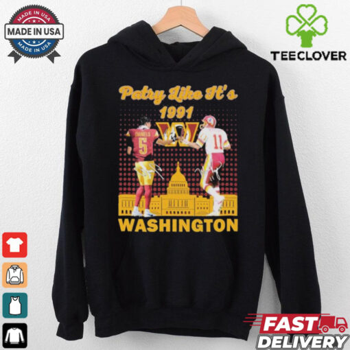 Official Jayden Daniels And Mark Rypien Washington Commanders Redskins Party Like It’s Signatures T shirts