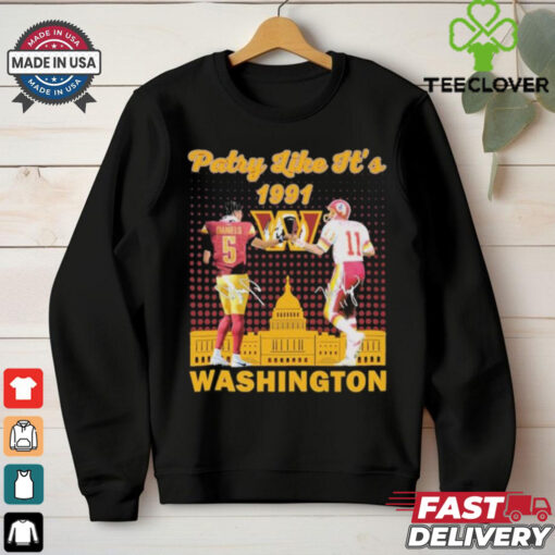 Official Jayden Daniels And Mark Rypien Washington Commanders Redskins Party Like It’s Signatures T shirts