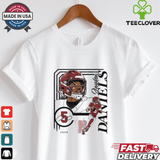 Official Jayden Daniels Collage Frame Washington Commanders vs Philadelphia Eagles NFL Football Signature Painting t shirt
