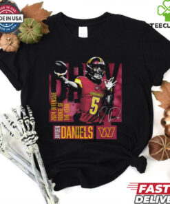 Official Jayden Daniels Washington Commanders 2024 NFL Offensive Rookie of the Year Signature Graphic t shirt