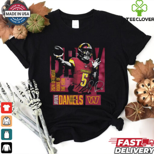 Official Jayden Daniels Washington Commanders 2024 NFL Offensive Rookie of the Year Signature Graphic t shirt
