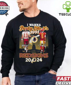 Official Jayden Daniels X Mark Rypien Washington Commanders I Wanna Party Like It’s 1991 Redskins 2024 Skyline Signatures T shirts