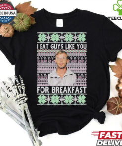 Official Jeffrey Dahmer I Eat Guys Like You For Breakfast Ugly Christmas 2024 T Shirt