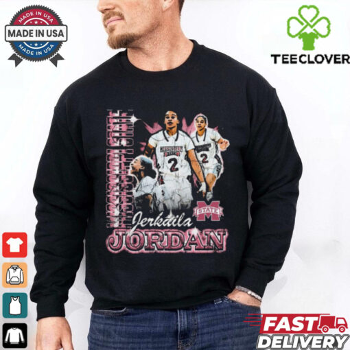 Official Jerkaila Jordan Mississippi State Bulldogs 90s Graphic t shirt
