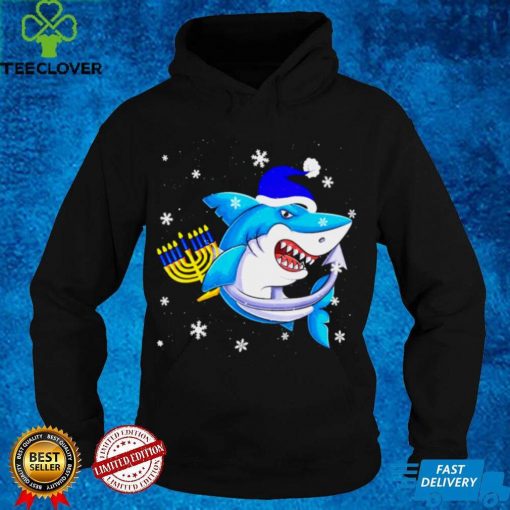 Official Jewish Shark Menorah Christmas Shirt hoodie, sweater hoodie, sweater, longsleeve, shirt v-neck, t-shirt