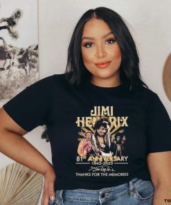 Official Jimi Hendrix 81st anniversary 1942 2023 thank for the memories signatures shirt