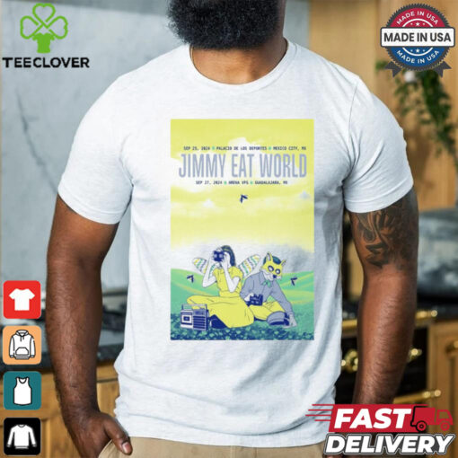 Official Jimmy Eat World Sep 27 2024 Arena VFG Guadalajara In Mexico Tour Poster shirt