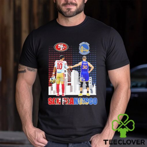 Official Jimmy Garoppolo And Stephen Curry San Francisco City Skyline Signatures Shirt