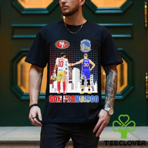 Official Jimmy Garoppolo And Stephen Curry San Francisco City Skyline Signatures Shirt
