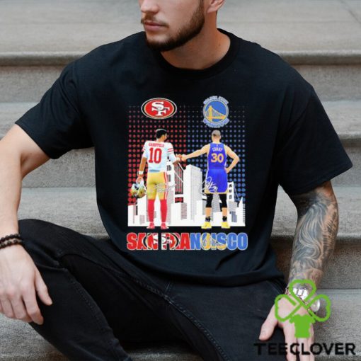 Official Jimmy Garoppolo And Stephen Curry San Francisco City Skyline Signatures Shirt