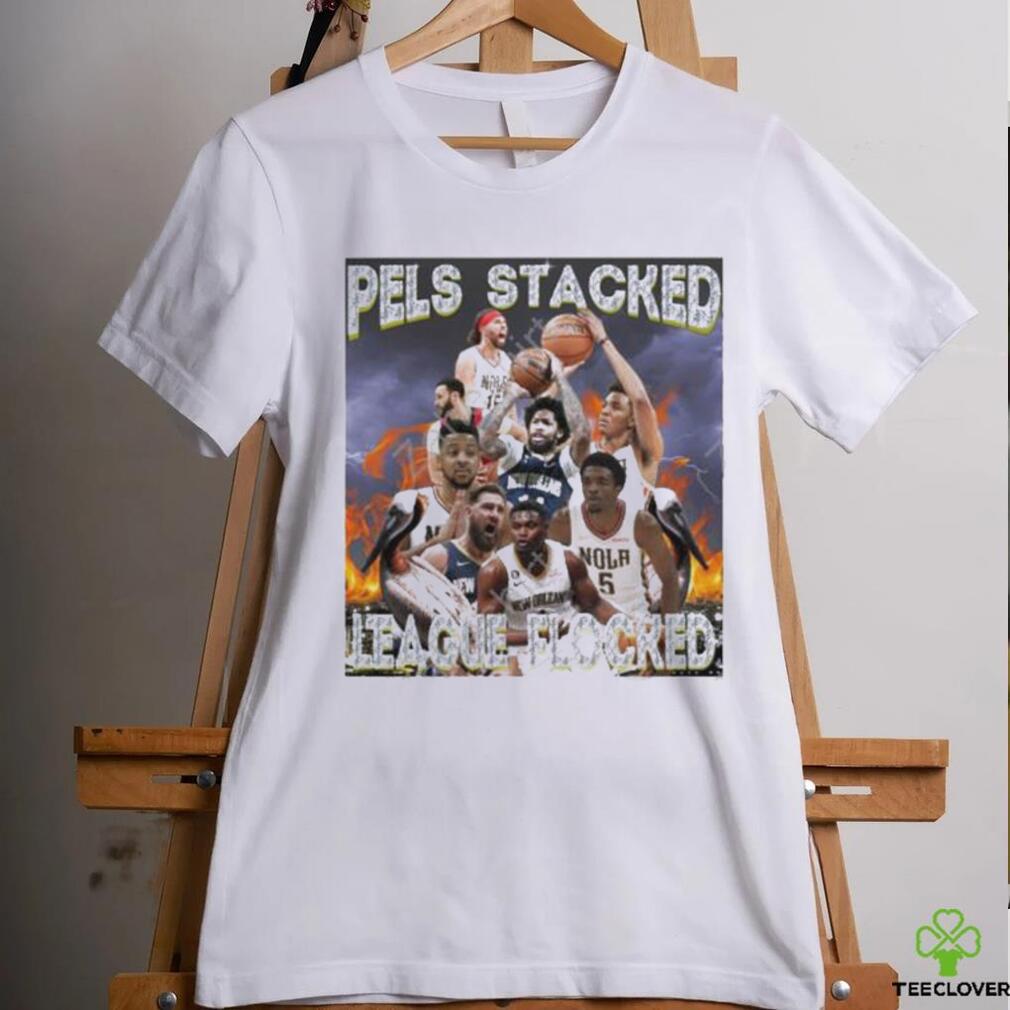 Official Joelvenile Pels Stacked League Flock Shirt Official Joelvenile Pels Stacked League Flock Shirt