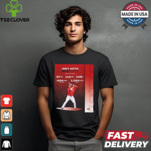 Official Joey Votto 2010 Stats 2010 NL MVP Season 37 HR 113 RBI 106 R .424 OBP 1.024 OPS shirt