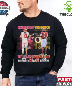 Official John Mateer Washington State Cougars On Saturdays X Jayden Daniel Washington Redskin On Sundays Shirt