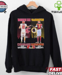Official John Mateer Washington State Cougars On Saturdays X Jayden Daniel Washington Redskin On Sundays Shirt