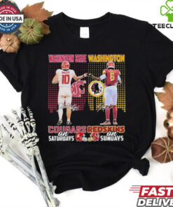 Official John Mateer Washington State Cougars On Saturdays X Jayden Daniel Washington Redskin On Sundays Shirt