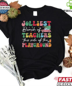 Official Jolliest Bunch Of Teachers This Side Of The Playground Christmas Shirt