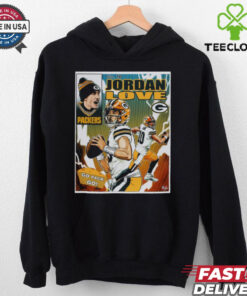 Official Jordan Love Green Bay Packers NFL Go Pack Go Art by Brian Kong Poster t shirt