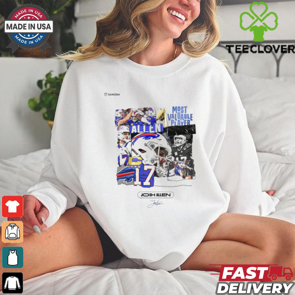 Official Josh Allen Buffalo Bills 2025 NFL Gameday Most Valuable Player Signature t shirt Official Josh Allen Buffalo Bills 2025 NFL Gameday Most Valuable Player Signature t shirt
