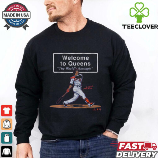Official Juan Soto Welcome To Queens Sign The World’s Borough Signature New York Mets MLB t shirt