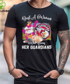 Official Just A Woman Who Loves Her Cleveland Guardians Mascot Shirt 1 Official Just A Woman Who Loves Her Cleveland Guardians Mascot Shirt