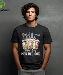 Official Just a woman who loves her Boston red sox mlb T shirt