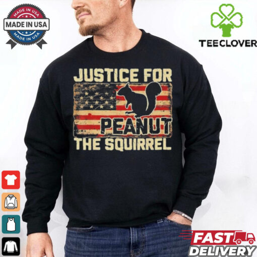 Official Justice For Peanut The Squirrel Usa Grunged Flag Peanut Squirrel T Shirt