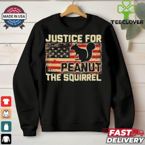 Official Justice For Peanut The Squirrel Usa Grunged Flag Peanut Squirrel T Shirt
