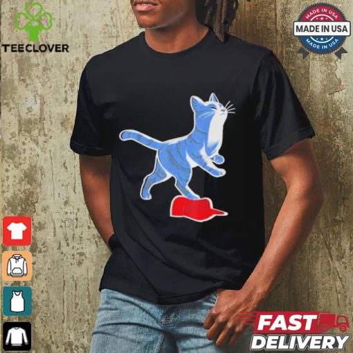 Official Kamala Harris Cat Stepping On Maga Red Hat T Shirt