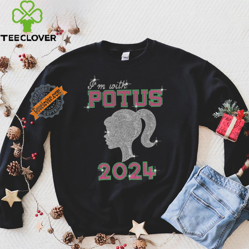 Official Kamala Harris I’m With Potus 2024 Green And Pink Rhinestone Madam President T shirt Official Kamala Harris I’m With Potus 2024 Green And Pink Rhinestone Madam President T shirt