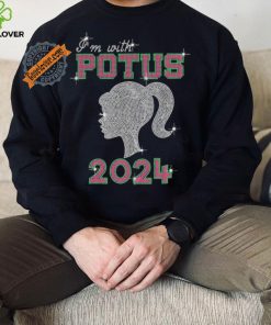 Official Kamala Harris I’m With Potus 2024 Green And Pink Rhinestone Madam President T shirt