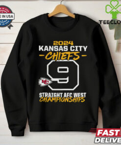 Official Kansas City Chiefs 2024 Nine Straight AFC West Division Championships t shirt