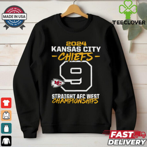 Official Kansas City Chiefs 2024 Nine Straight AFC West Division Championships t shirt