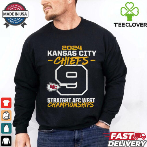 Official Kansas City Chiefs 2024 Nine Straight AFC West Division Championships t shirt