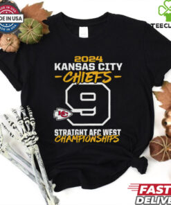 Official Kansas City Chiefs 2024 Nine Straight AFC West Division Championships t shirt