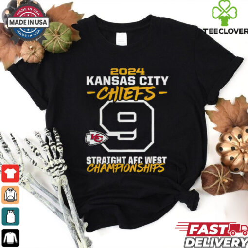 Official Kansas City Chiefs 2024 Nine Straight AFC West Division Championships t shirt