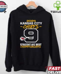 Official Kansas City Chiefs 2024 Nine Straight AFC West Division Championships t shirt
