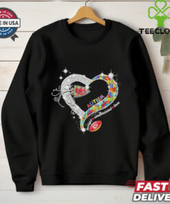 Official Kansas City Chiefs Autism Accept Understand Love Heart Diamond T shirts