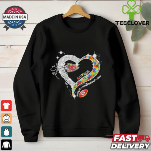 Official Kansas City Chiefs Autism Accept Understand Love Heart Diamond T shirts