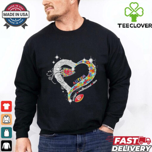 Official Kansas City Chiefs Autism Accept Understand Love Heart Diamond T shirts