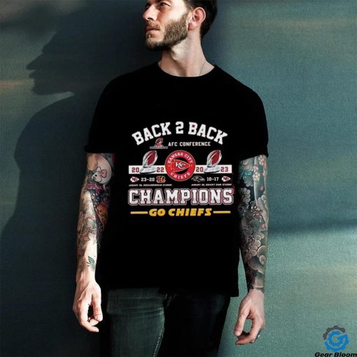 Official Kansas City Chiefs Back 2 Back 2022 2023 AFC Conference Champions Go Chiefs Shirt
